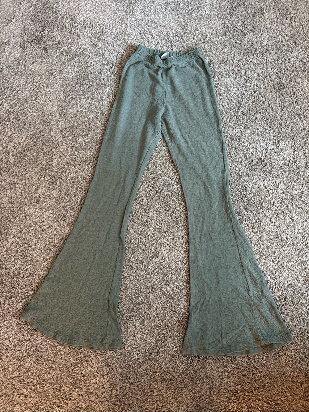 Ghanda Olive Green Flared Sweatpants